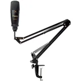Marantz Professional Pod Pack 1 - USB Kondensator Mikrofon Kit für Gaming, Streaming und Podcasting mit integriertem Audio Interface, verstellbarem Mikrofonarm, Tischklemme, Plug-und-Play