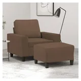vidaXL Sessel mit Hocker Stoff 50,6 x 80 x 63,2 cm Braun