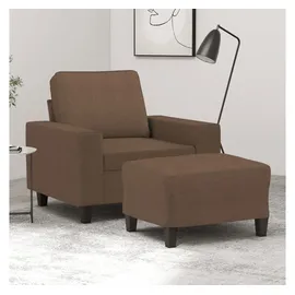 vidaXL Sessel mit Hocker Stoff 50,6 x 80 x 63,2 cm Braun