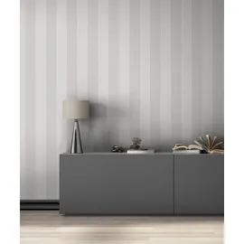 Marburg Vliestapete Muster Streifen Blockstreifen Textil Optik Grau 10,05 x 0,53 m 47637