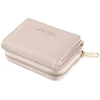 ANYWN Geldbörse Damen klein, Geldbeutel Damen klein, kleines Portemonnaie Damen, Geldtasche klein Damen mit Große Kapazität, Elegante und Süße Damen Geldbeutel mit Großes Münzfach Hellrosa