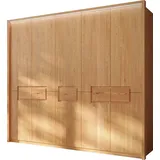 Home affaire Kleiderschrank Léopoldine, aus Kernbuche, inkl. Passepartout Massivholz-Kleiderschrank, im 50 cm Raster planbar braun 257 cm x 226 cm x 62 cm