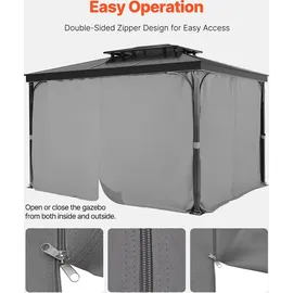 Vevor Seitenwand für Pavillon 2,83 x 3,40 x 2,04 m Grau