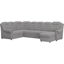 Wohnlandschaft HOME AFFAIRE "Boston U-Form", silber, B:333cm H:102cm T:216cm, 100% Polyester, Sofas, Gemütliche Wohnlandschaft mit hoher Rückenlehne in klassischem Design