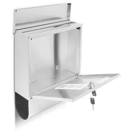 Relaxdays Edelstahl mit Zeitungsfach weiß