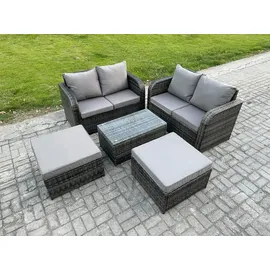 fimous Gartenlounge-Set 6-tlg. Dunkelgrau
