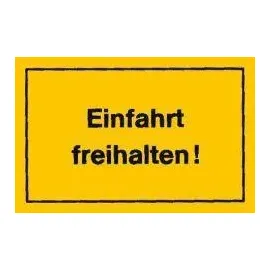 siebdruck jäger Verbotsschild Einfahrt freihalten Gelb