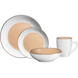 neuetischkultur neuetischkultur, Kombiservice 16-teilig Metallic rim Cremeweiß Hellbraun