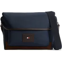 Tommy Hilfiger TH Heritage Satchel Umhängetasche Leder Dark Blue