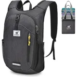 luxuskollektion 10L Faltbarer Rucksack Daypack Schwarz