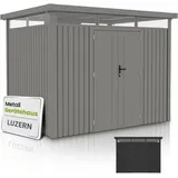 Juskys Metall Gerätehaus Luzern Pro 2,94 x 2,30 m Taupe