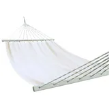 HOPLO Doppel Stabhängematte Natur mit XL Spreizstab 130 cm 100% Baumwolle,