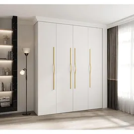 abiks möbel Drehtürenschrank COMO 200 x 245,5 x 50 cm Weiß/Gold