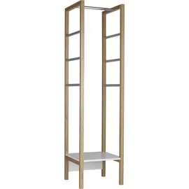 WoodMan Garderobe WOODMAN "Northgate", weiß (weiß, eichefarben), Massivholz, Garderobenpaneele, Holzfurnier aus Eiche, FSC-zertifiziert