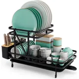 Abtropfgestell 2 stockiger zusammenklappbarer geschirrkorb aus metall schwarz