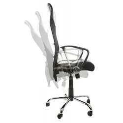 KADIMA DESIGN Bürostuhl Schwarz Synthetisch Textil | Ergonomischer Bürosessel mit 360° Drehung | Höhenverstellbarer Schreibtischstuhl mit Neigungsverstellung