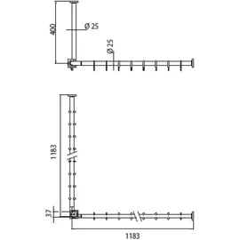 EMCO Duschvorhangstange 120 cm chrom