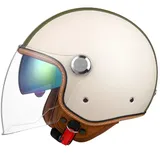 Motorradhelm Rollerhelm Retro Helm Motorrad Mit Doppelbrille Herausnehmbares Futter Chopper Helm Mit ECE Zulassung Motorradhelm Halbschale Für Erwachsener Herren Damen