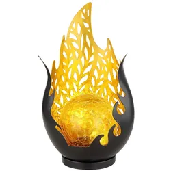 LED Solarleuchte, Wetterfest, schwarz, gold, Akku, H 26,5cm