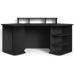 Gaming-Tisch BYLIVING "Thanatos", schwarz (schwarz, schwarz, schwarz), B:198cm H:93,5cm T:85cm, Tische, Breite 198 cm, moderner Schreibtisch
