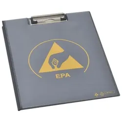 Clipboard mit Deckel, PVC IDP-STAT, ESD, schwarz - schwarz