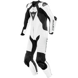 Dainese Laguna Seca 5 1-Teiler Perforierte Motorrad Lederkombi, schwarz-weiss, Größe 46 für Männer