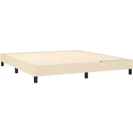 vidaXL Boxspringbett mit Matratze Creme 180x200 cm Stoff