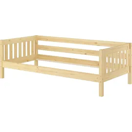 Erst-Holz Gemütliches Kinderbett mit dreiseitiger Sicherung 90x200 cm Kiefer V-60.29-09Rollrost und Bettkasten inkl.