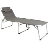 Spetebo Aluminium Gartenliege XXL - grau - Grau