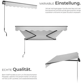 Tectake Gelenkarmmarkise Ornella 150 cm hellgrau