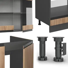 Vicco Eckküche Goldkraft Eiche 257 x 60 cm J-Shapeohne Arbeitsplatte