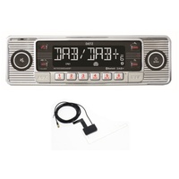 Dietz 1-DIN Dietz Retro Radio DAB+, BT, MP3, USB, RDS, mit Antenne Autoradio (Digitalradio (DAB), FM/UKW, 20,00 W) silberfarben