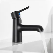 Auralum schwarze Badarmaturen, Höhe 134 mm, Einhebel-Wasserhahn Bad, Mischbatterie für Warm- und Kaltwasser, Waschtischarmatur für Badezimmer, Gästebäder.