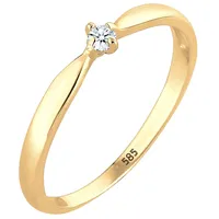 Elli DIAMONDS Verlobung Welle Diamant (0.03 ct.) 585 Gelbgold Ringe Damen