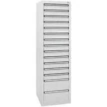stumpf metall Stumpf Schubladenschrank Serie STS 410, 15 Schubladen lichtgrau (13x100, 2x200mm)