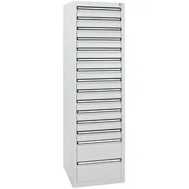 stumpf metall Stumpf Schubladenschrank Serie STS 410, 15 Schubladen lichtgrau (13x100, 2x200mm)
