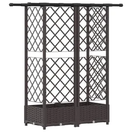 vidaXL Hochbeet mit Rankgitter und Dach 124 x 40 x 123 cm Braun