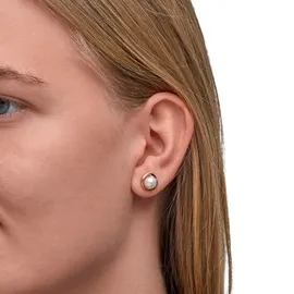 ZEEme Ohrstecker Silber rosé-vergoldet mit weißer Perle 6mm