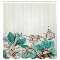 ABAKUHAUS Duschvorhang 175 x 200 cm türkis beige