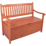 Jardinion Gartenbank 107cm x 59cm x 90cm Truhenbank Holz Braun