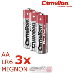3 x Batterie Mignon AA LR6 1,5V PLUS Alkaline - Leistung auf Dauer - CAMELION