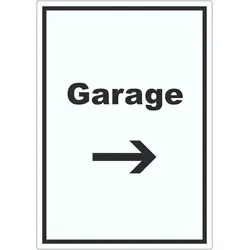 HB-Druck Garage Aufkleber mit Text und Richtungspfeil rechts Auto Stellplatz hochkant A7 (74x105mm)