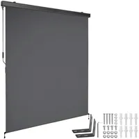 Tectake tectake® Senkrechtmarkise Eloise mit 2 Wandhalternschwarz