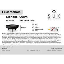 souk one Feuerschale 100 cm mit spitzen Füßen Monaco