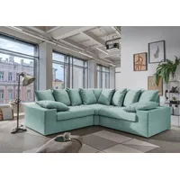 Ecksofa INOSIGN "Sassari L-Form" Sofas Gr. B/H/T: 236cm x 76cm x 236cm, Microfaser, Polsterecke 2-Sitzer-Trapezecke-2-Sitzer, grün (mint)