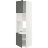 IKEA METOD HS f Ofen/Mikro m 2 Türen/Böden weiß/Voxtorp dunkelgrau 60x60x220 cm