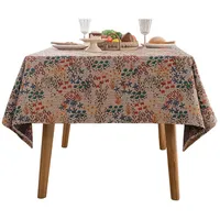 Mesnt Tischdecke Landhausstil Vintage, Baumwolle Botanisches Blumenmuster Tischtuch für
