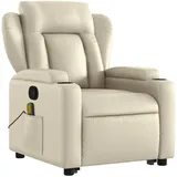 vidaXL Massagesessel mit Aufstehhilfe Kunstleder 94,5 x 100 x 0 cm Creme