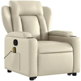 vidaXL Massagesessel mit Aufstehhilfe Kunstleder 94,5 x 100 x 0 cm Creme