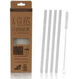 BestLivings Strohhalme aus Glas 20 cm 8 St. Transparent